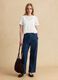Blue denim jogger trousers in pure cotton, relaxed fit_0