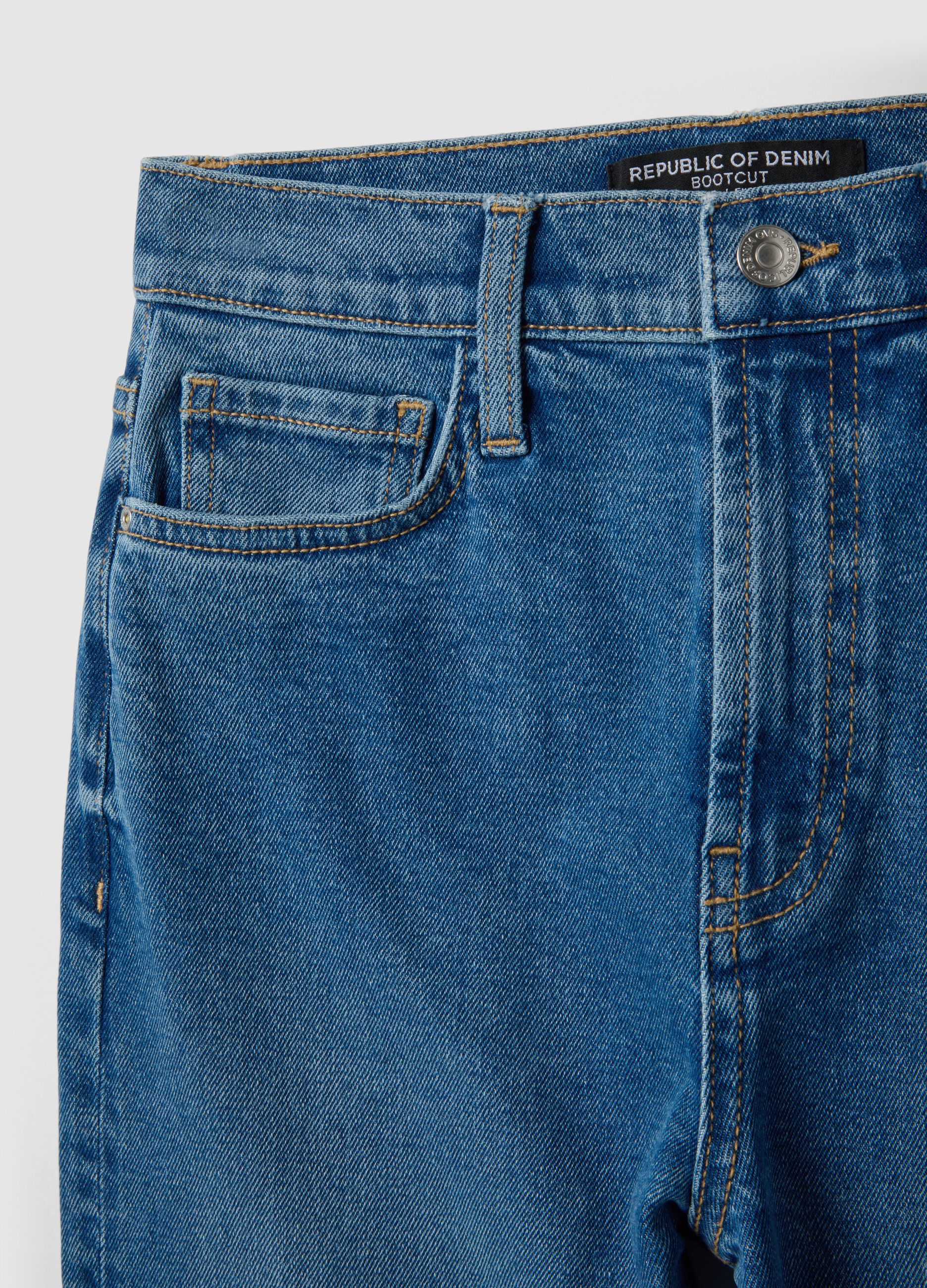 Bootcut jeans in blue stretch denim cotton
