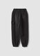 Black pure cotton denim joggers with cargo pockets, relaxed fit_1