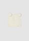 White pure organic cotton knitted baby hat with pom‑poms_0