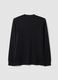 Black pure cotton long-sleeve crew-neck T-shirt, regular fit_6