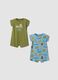Multi-colored pure cotton baby rompers two-pack with prints_0