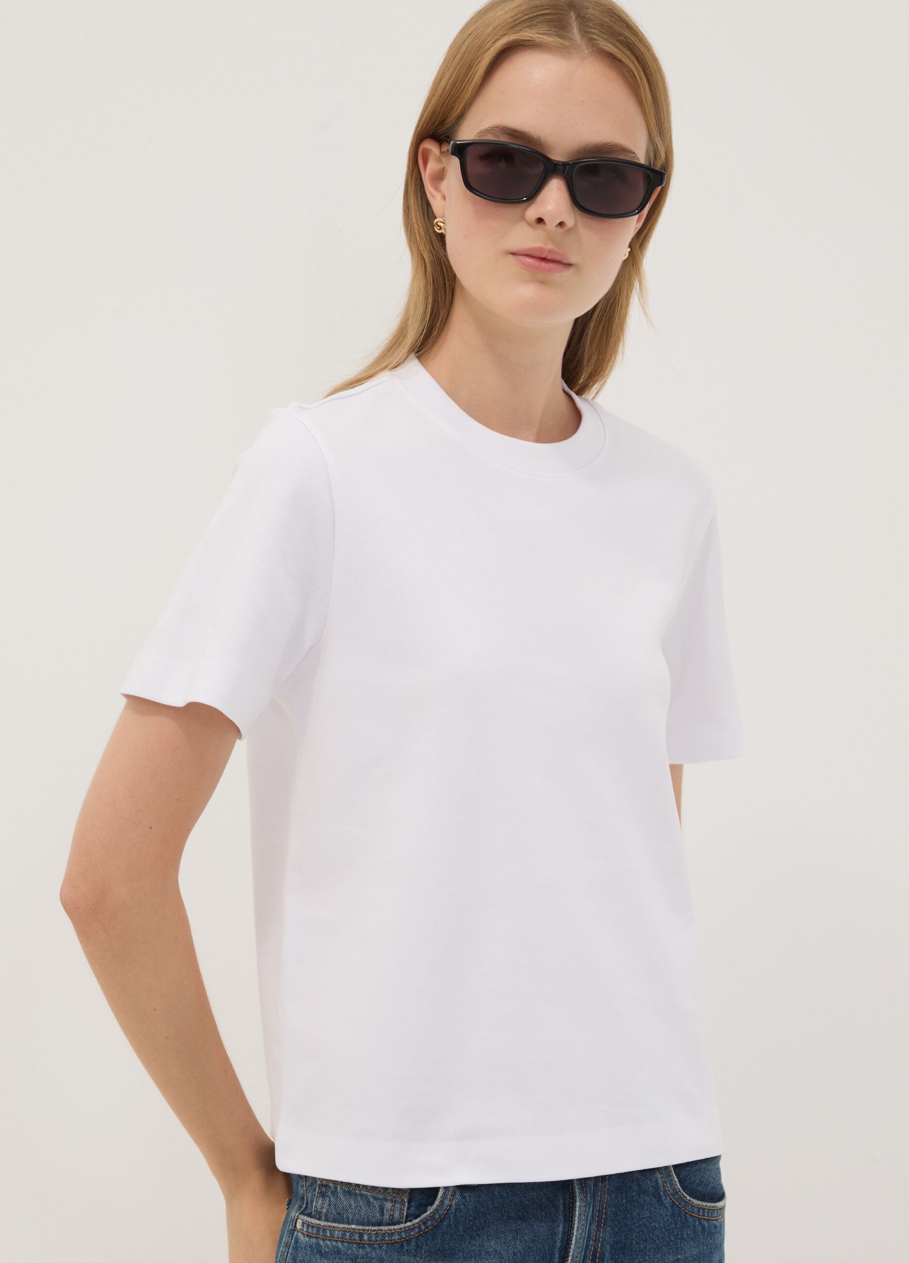 The Iconic Tee relaxed fit white pure cotton short-sleeved T-shirt