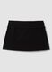 Black stretch viscose mini skirt with belt_2