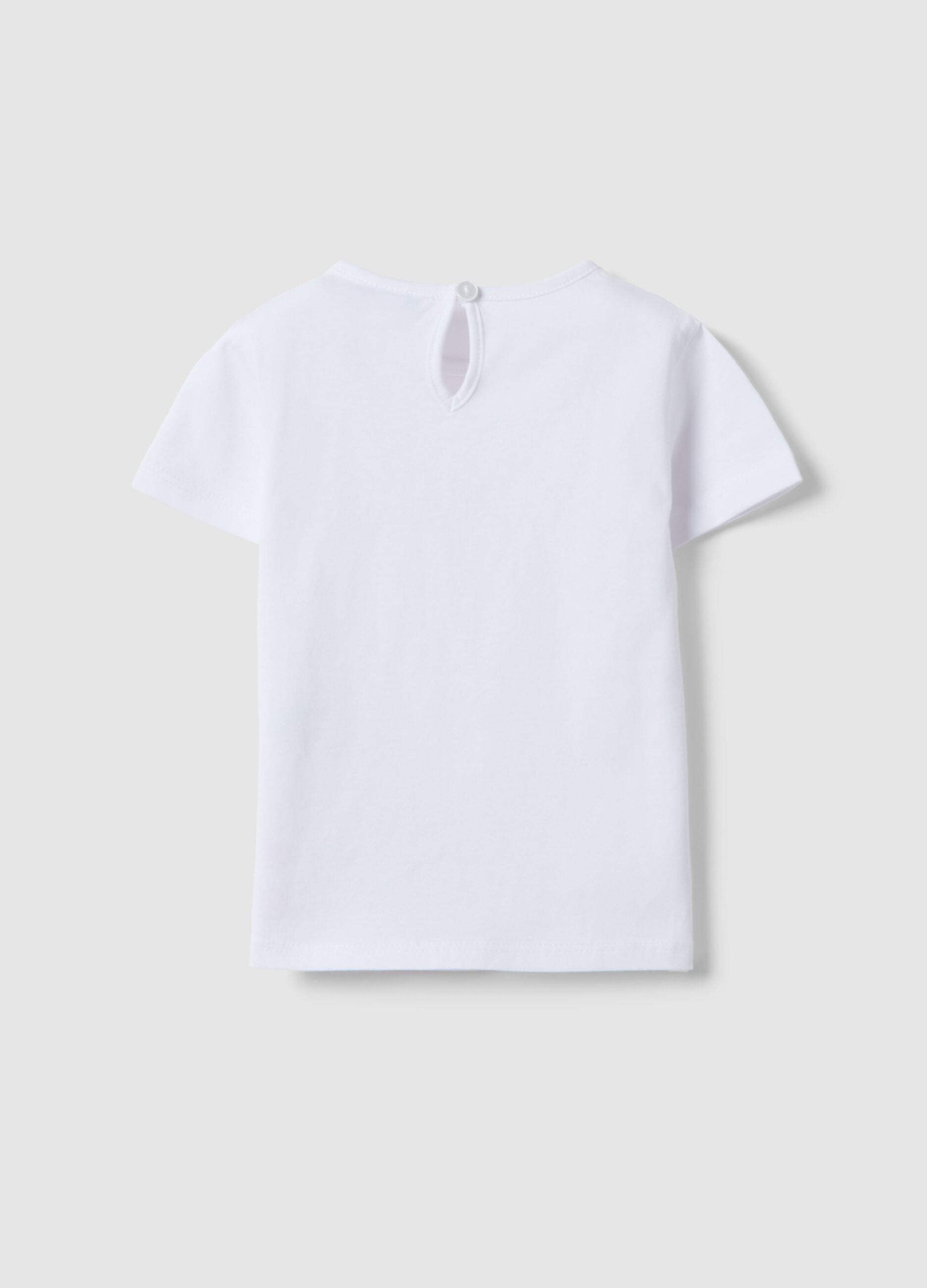 White pure cotton T-shirt for girls regular fit with unicorn