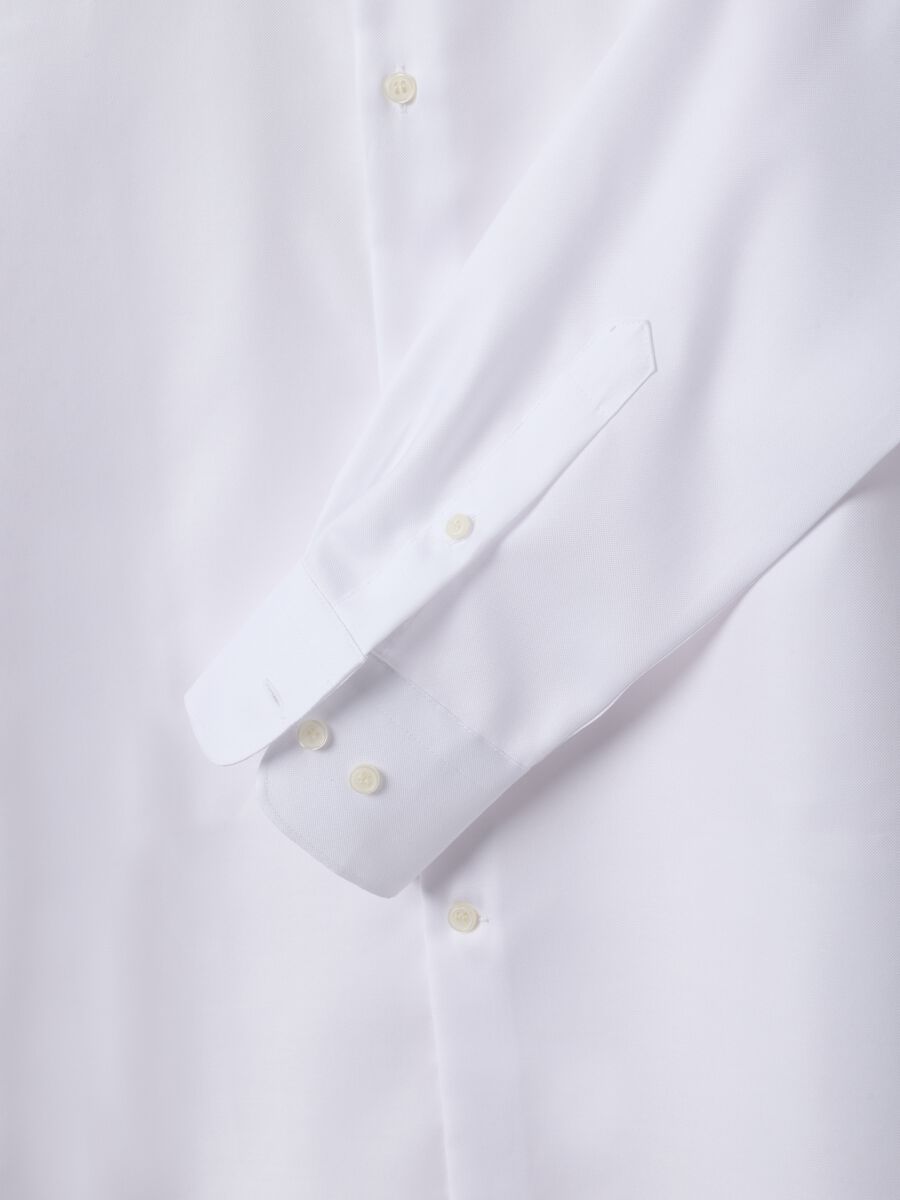 White pure cotton shirt with French collar, regular fit, non-iron_5