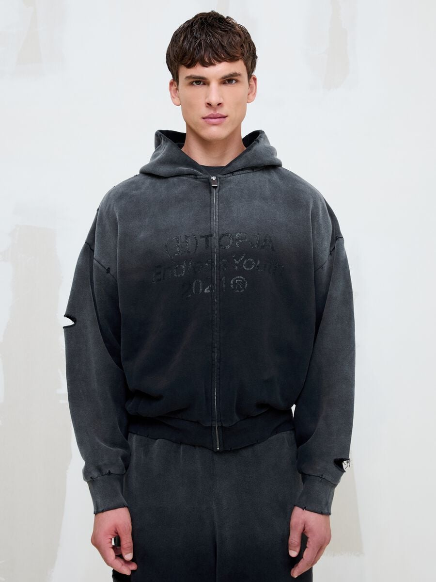Full-zip Hoodie Sunfaded Black_3