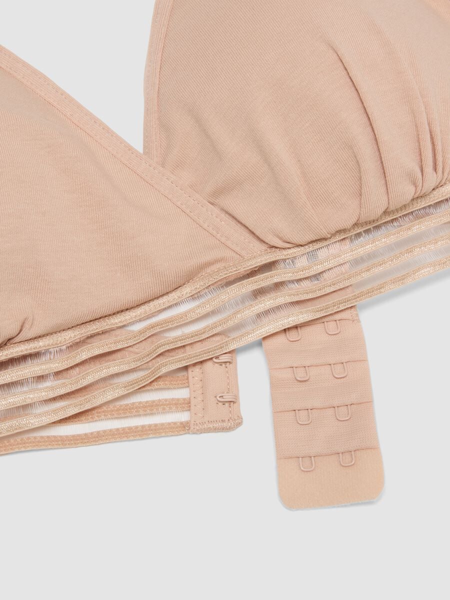 Beige stretch cotton bra with removable padding_1