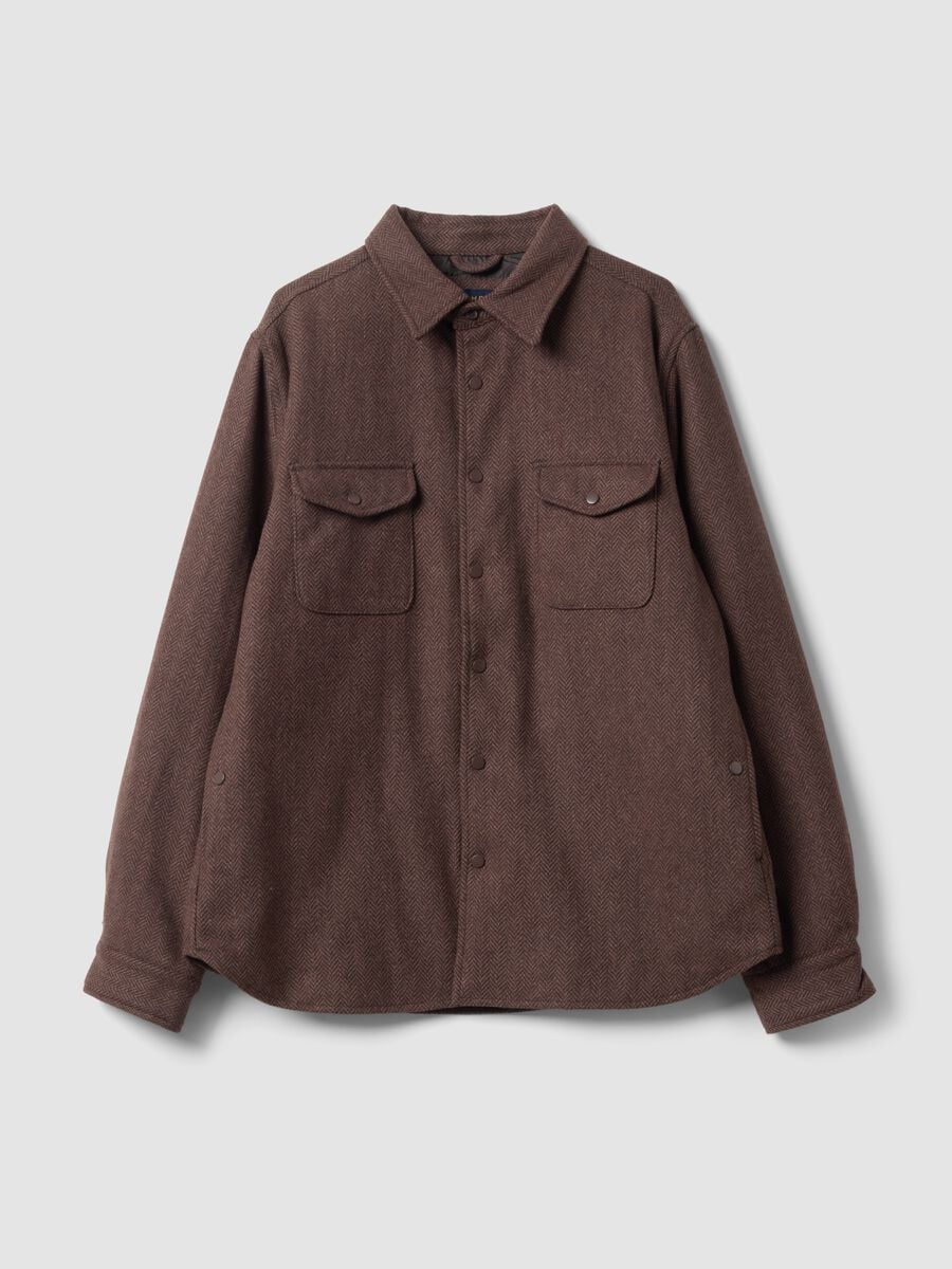 Brown wool-viscose blend shacket_5