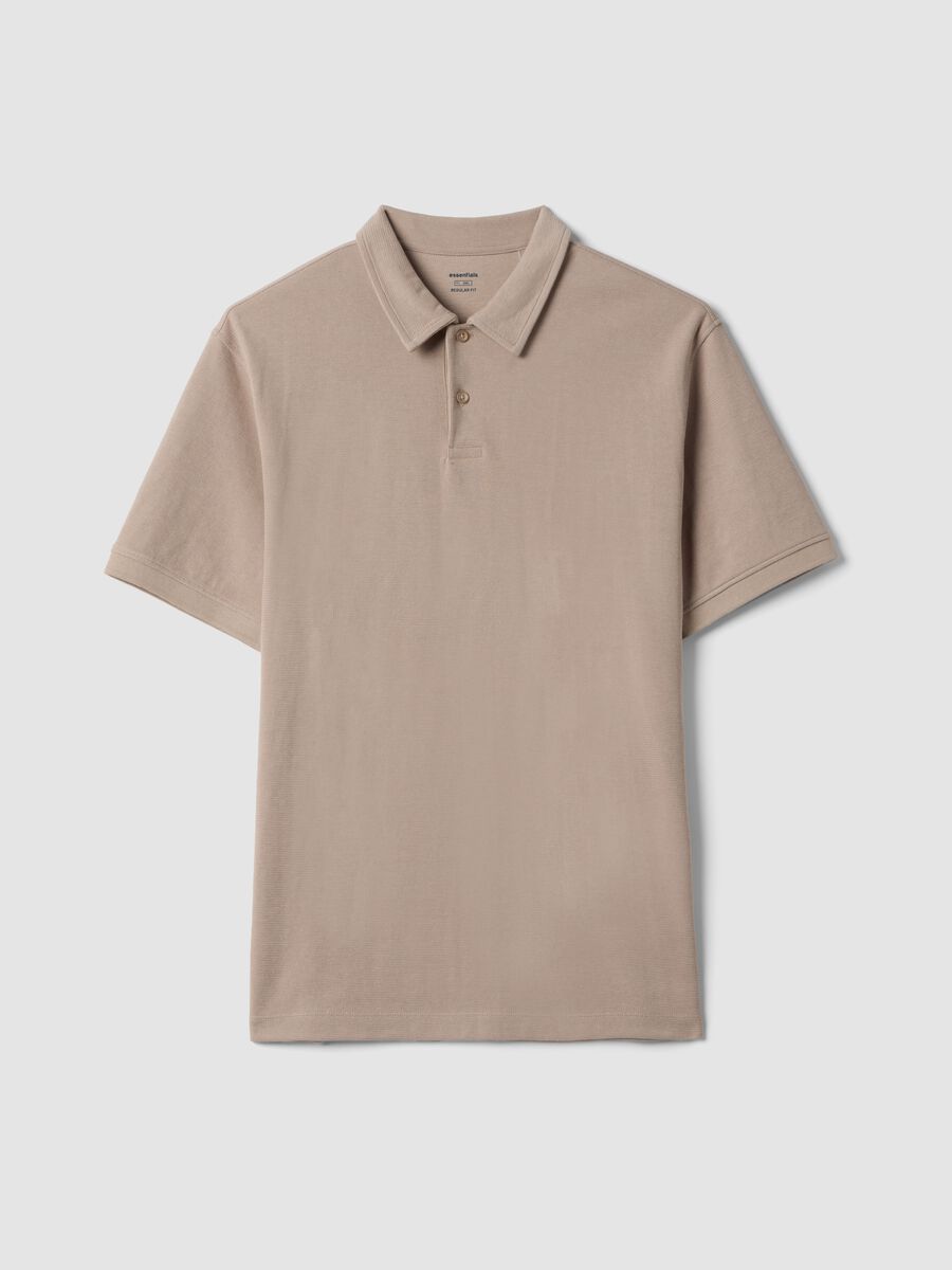 Beige Stretch Cotton Polo Regular Fit_4