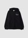 Girls&rsquo; black cotton-blend zip hoodie, regular fit_0