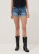 Blue stretch cotton denim shorts_2