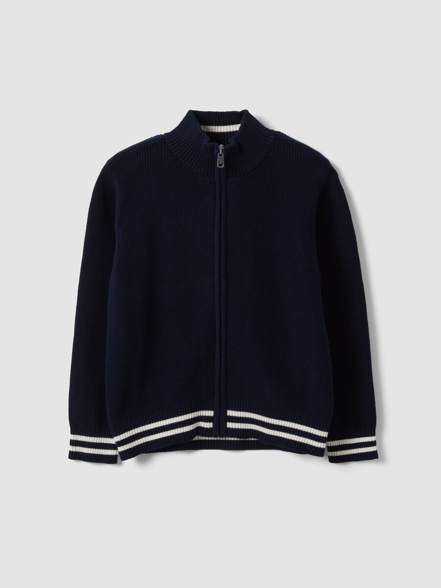 Blue pure cotton regular-fit cardigan for boys_0