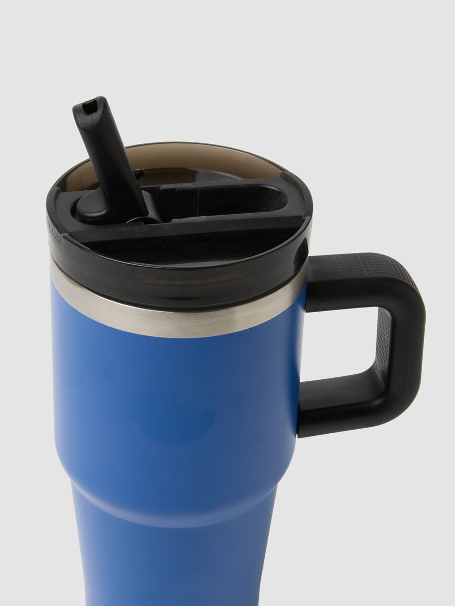 Blue insulated bottle with handle and straw_2