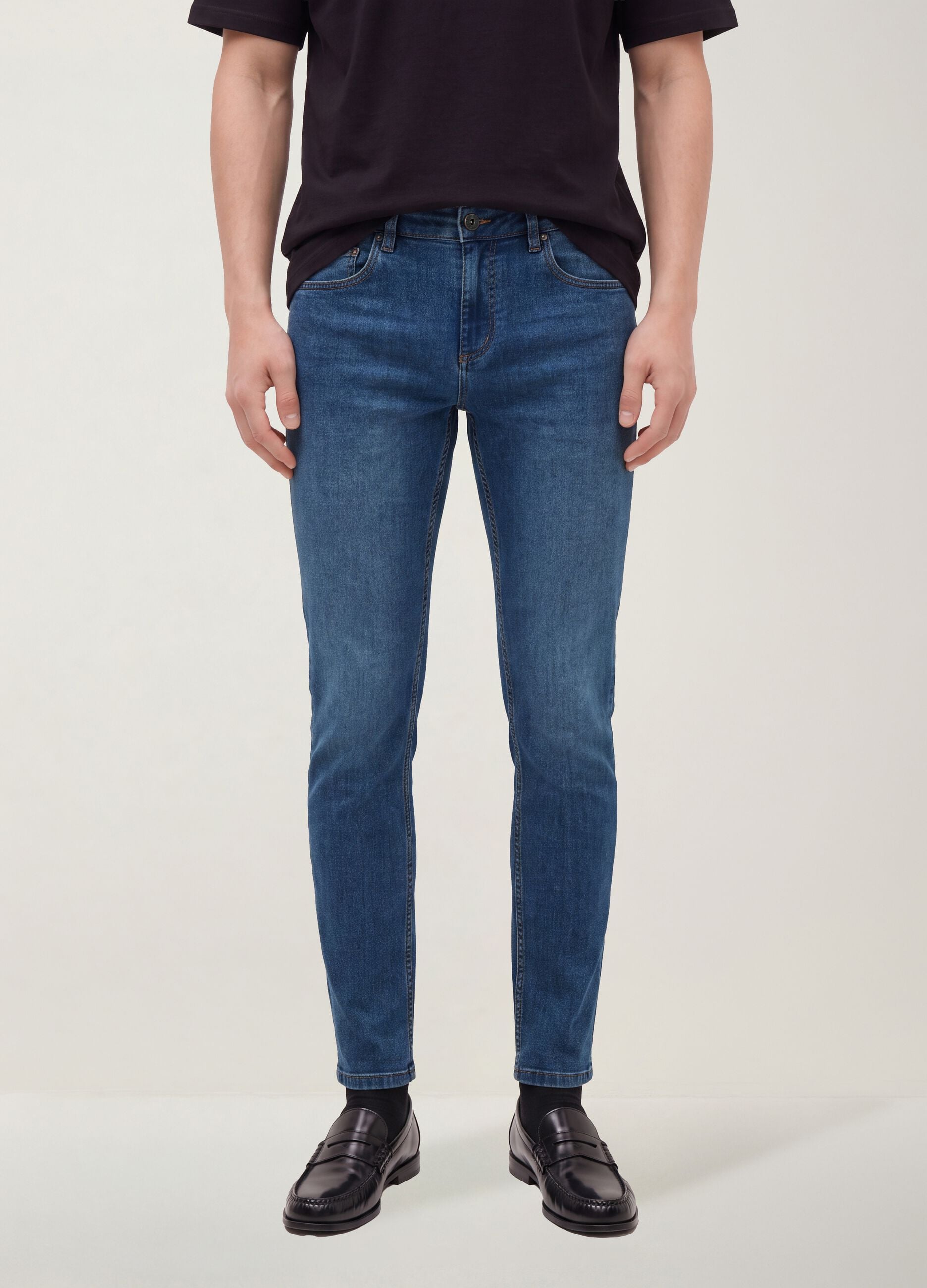 Skinny fit stretch cotton denim jeans