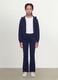 Girls&rsquo; blue slim-fit stretch organic cotton trousers_0