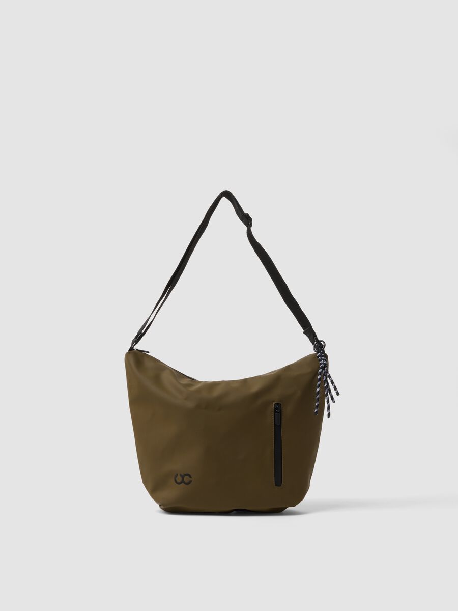 Green shoulder bag with adjustable strap_0