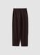 Brown stretch viscose Milano stitch barrel-fit jogger trousers_6