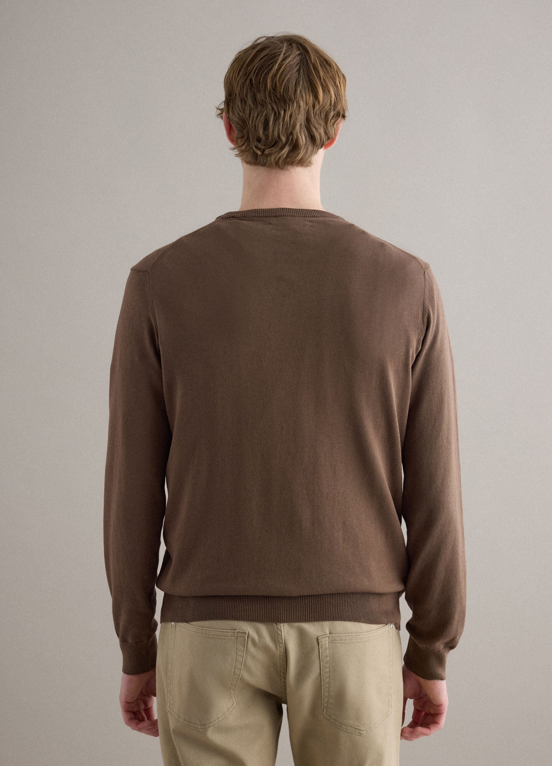 Brown Sweater in Pure Cotton