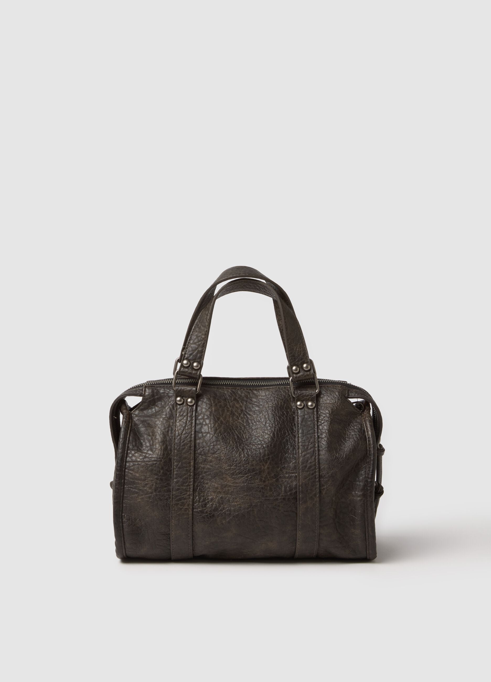 Brown Shoulder Bag with External Pocket
