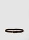 Genuine leather brown belt with oval buckle_0