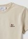 Beige cropped pure cotton crew-neck T-shirt with print_6