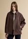 Short brown cotton-blend trench coat with shirt collar_2