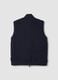 Gilet blu in cotone elasticizzato con colletto regular fit_6