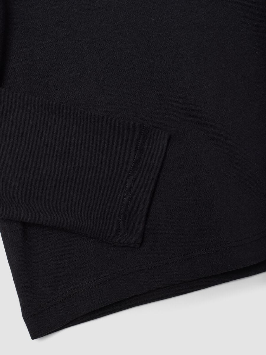 Black crew-neck T-shirt in pure organic cotton_3