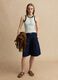 Wide leg pure cotton blue shorts_0