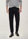 Black straight-leg trousers in stretch cotton twill_1