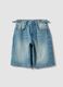 Light blue pure cotton denim Bermuda shorts, baggy fit_4