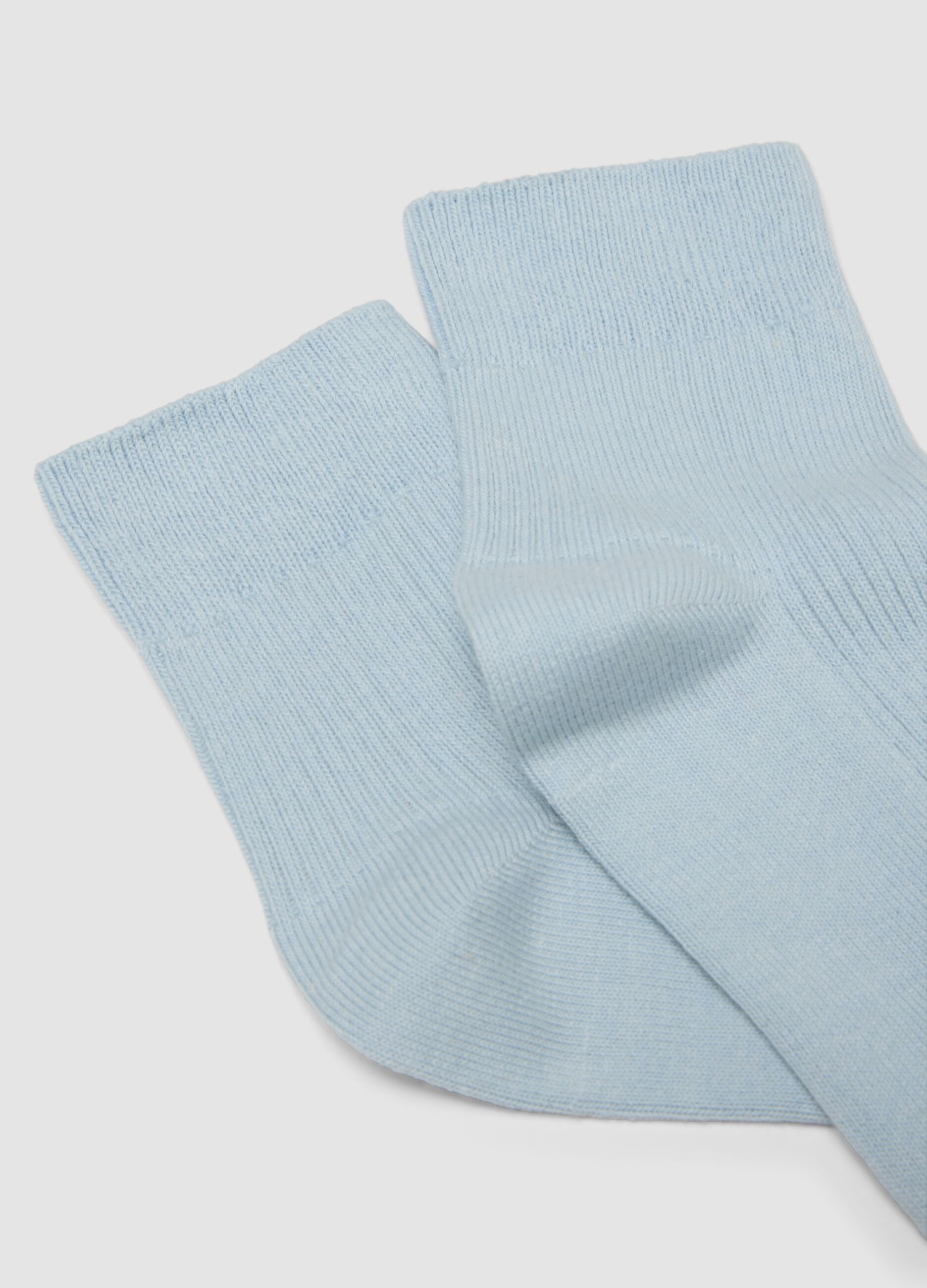 Blue stretch cotton socks