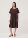 Brown midi stretch viscose dress, regular fit_1