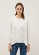 White stretch cotton button-up blouse, regular fit_0