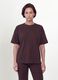 Brown crew-neck T-shirt in stretch cotton-modal blend, regular fit_1