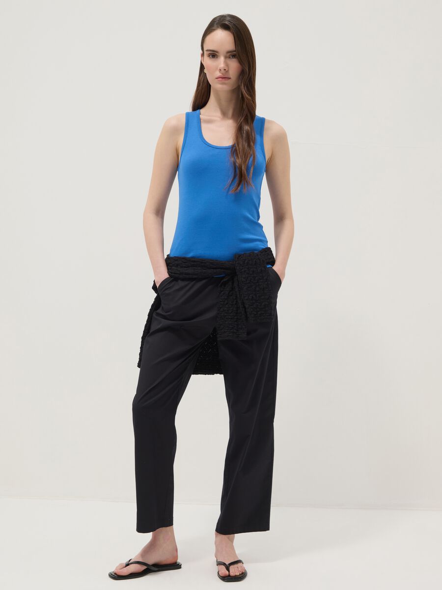 Blue pure cotton vest top_2