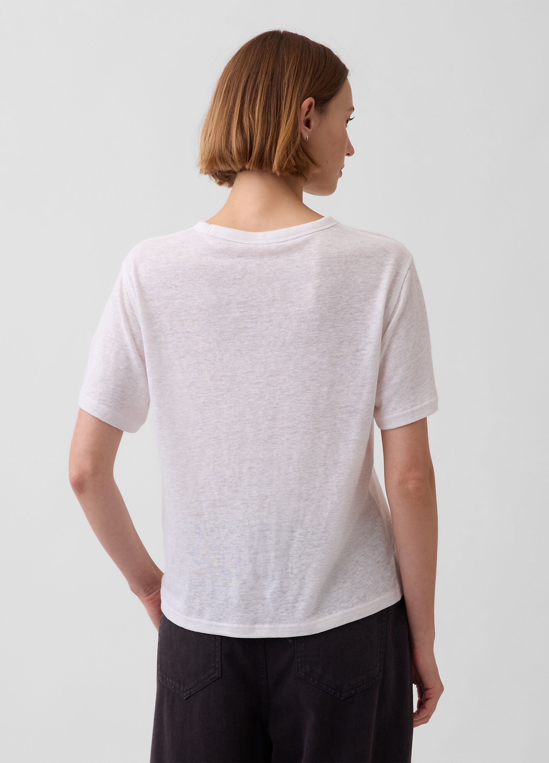 Linen-blend T-shirt