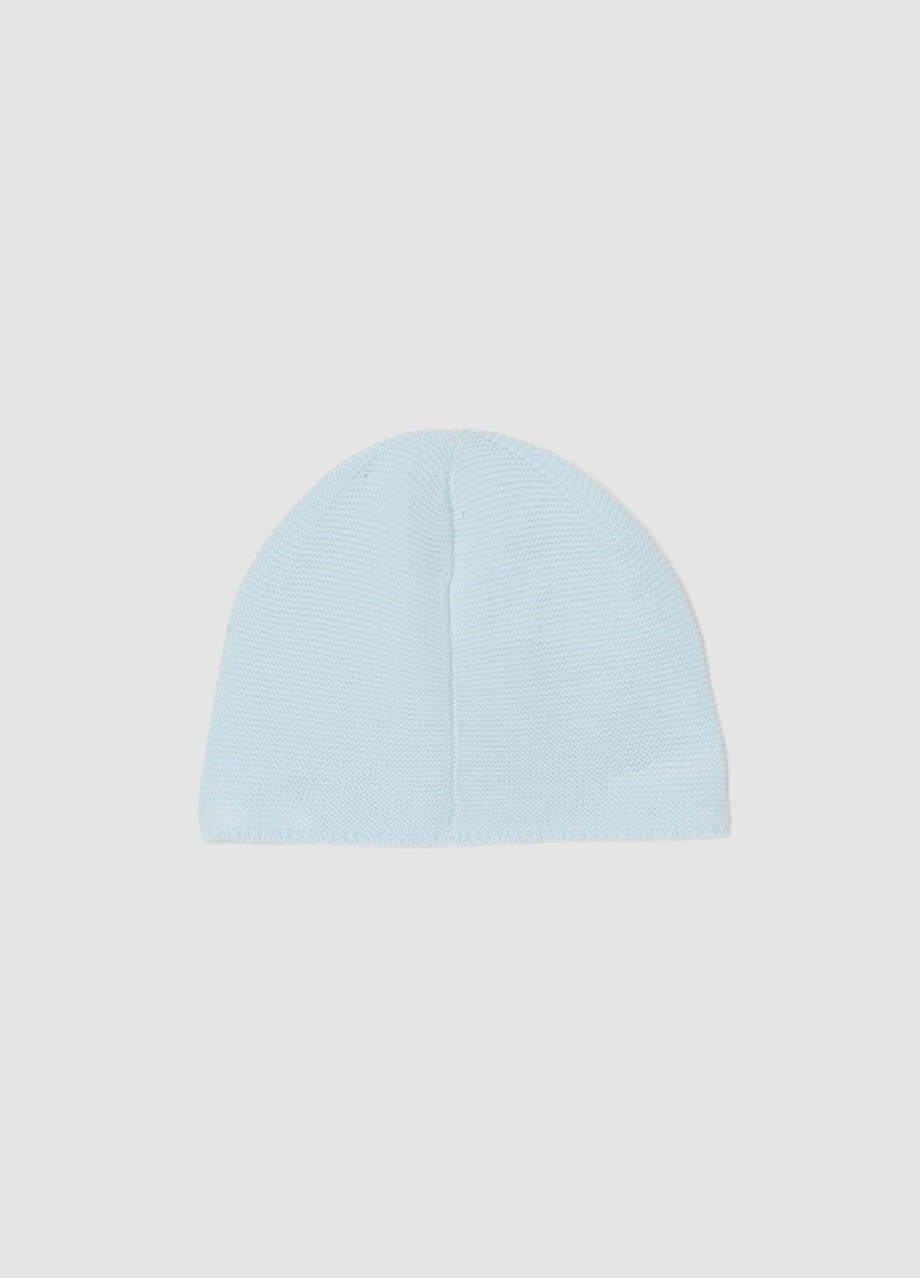 Light blue organic cotton knitted baby hat