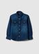 Boys' regular fit blue denim pure cotton shirt_0