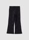 Black flared organic stretch-cotton treggings with glitter wing print_1