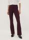 Burgundy flared leggings in stretch viscose Milano knit_1