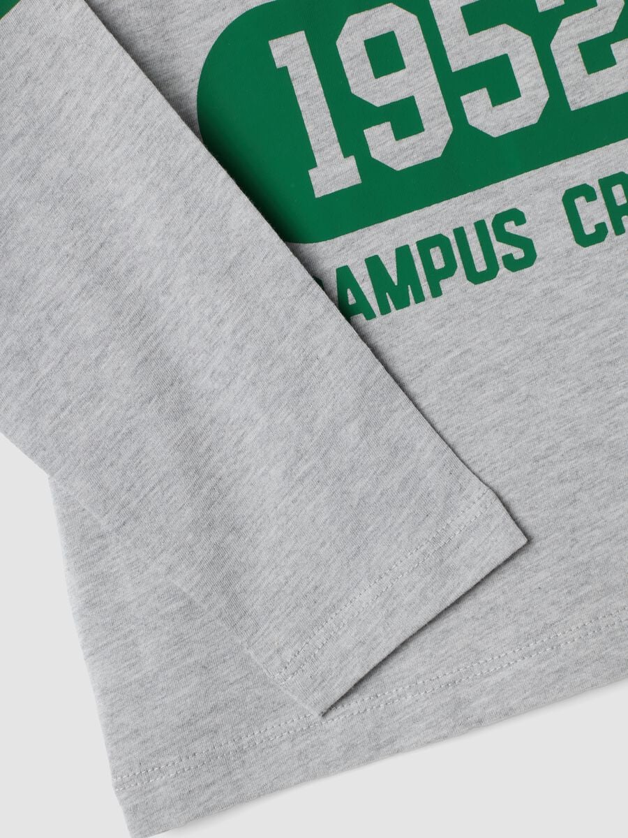 Grey pure cotton crew-neck T-shirt_3