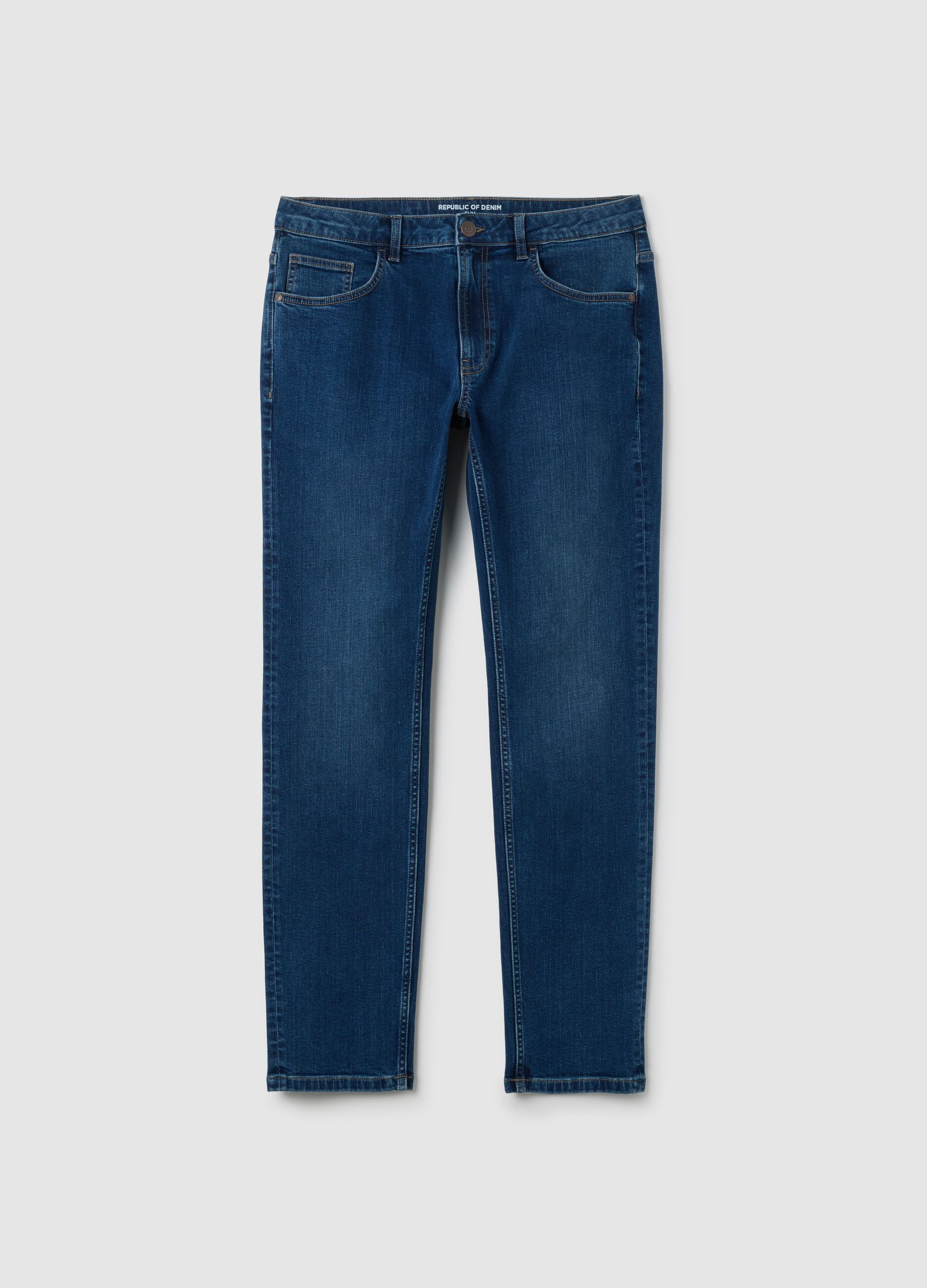 Men's Slim Fit Blue Denim Jeans