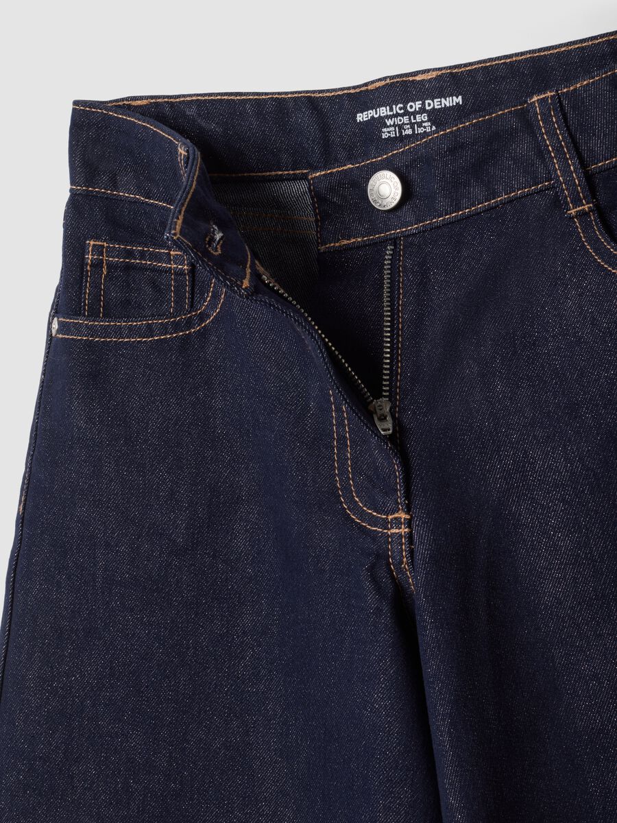 Blue wide-leg jeans in a cotton and lyocell blend_4