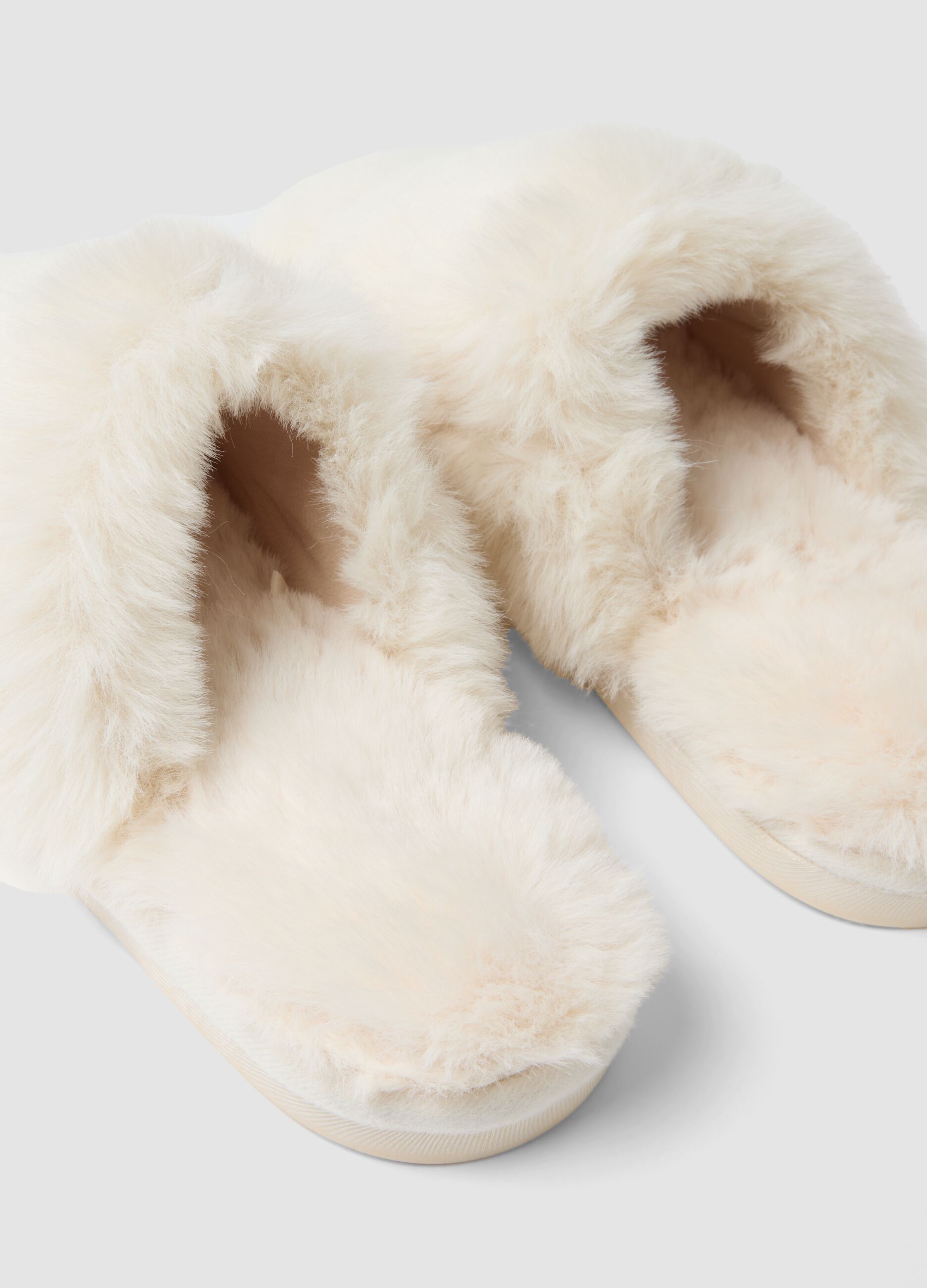 White backless slippers