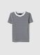 Slim fit multicolour striped stretch cotton girls' T-shirt_3