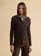 Brown cotton blend cardigan with regular fit and knitted design_2