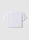 Girls' White Pure Cotton Boxy Fit T-shirt with Beaded Flowers_1