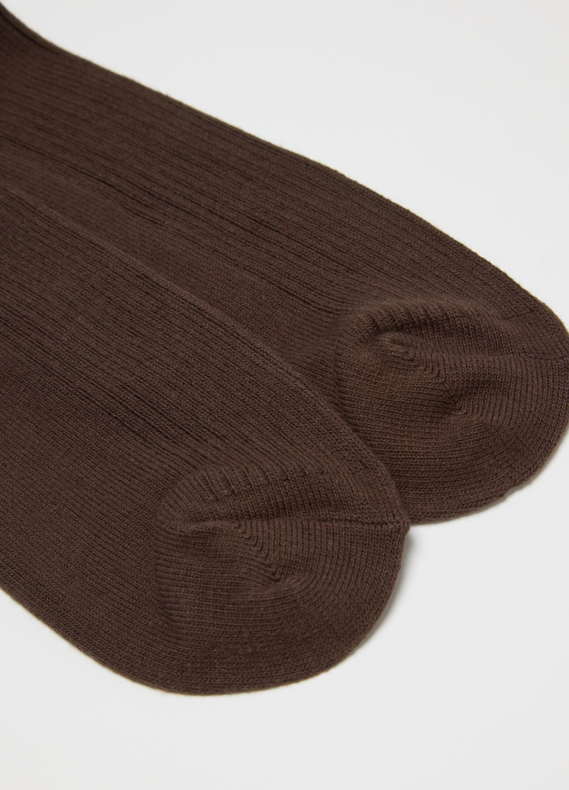 Brown midi socks in cotton blend